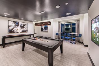 Billiards Table In Game Room at Bell South Bay, Inglewood, California